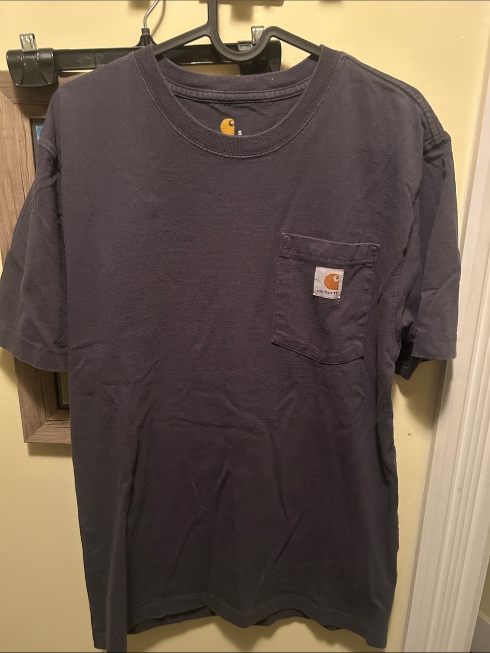 Carhartt Men's Short Sleeve Pocket T-Shirt in Dark Navy Blue